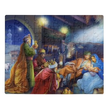 Nativity Holy Night Jigsaw Puzzle by patrickhoenderkamp at Zazzle