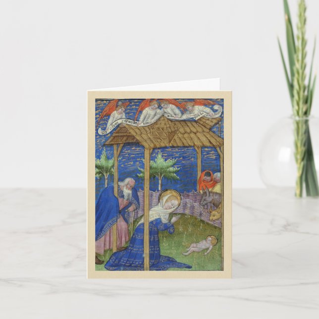 Nativity Illuminated Manuscript Christmas Card (Front)