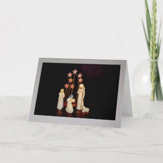 Nativity In A Frame Christmas Card