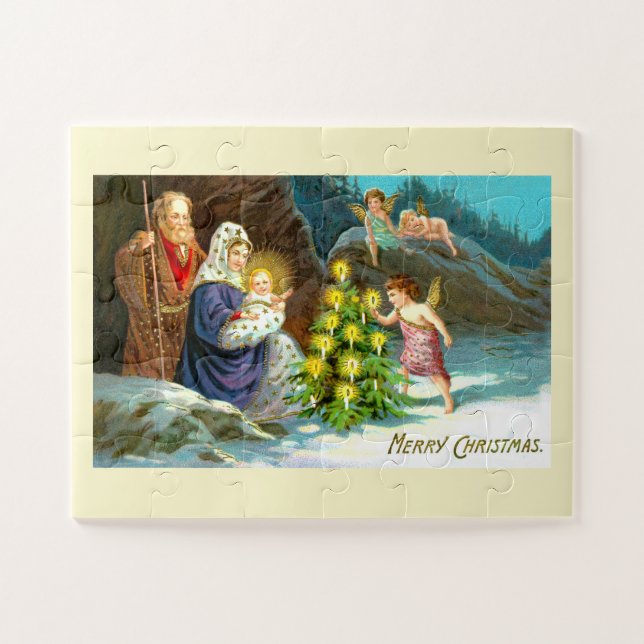 Nativity in the snow jigsaw puzzle (Horizontal)