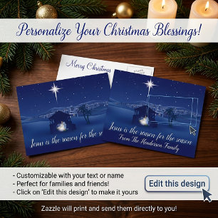 Nativity (Jesus is the reason) custom Postcard