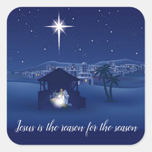 nativity Jesus is the reason Square Sticker