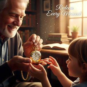 Nativity Jesus Scene Marble Pocket Watch