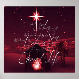 Nativity John 3:16 Poster