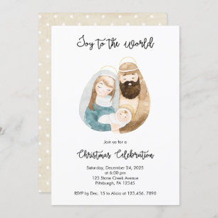 Nativity Joy to the World Christmas Party Invitation