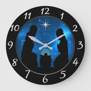 Nativity Large Clock