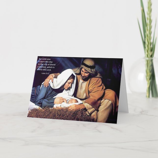 Nativity / Luke 2:11 Holiday Card (Front)