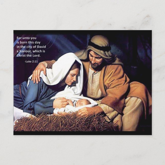 Nativity / Luke 2:11 Holiday Postcard (Front)