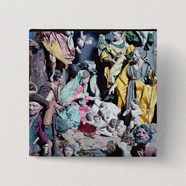 Nativity, made in Naples Pinback Button (Front)