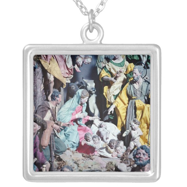 Nativity, made in Naples Silver Plated Necklace (Front)