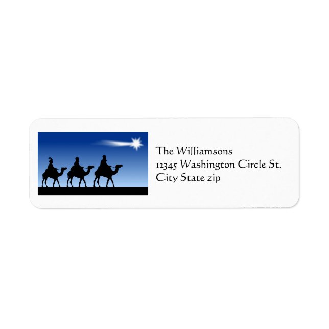 Nativity Magi 3 Wise Men Christmas Star Religious Label (Front)