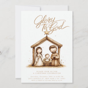 Nativity Manger Baby Jesus Religious Christmas Invitation