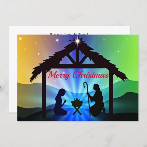 Nativity Manger Christmas Graphic Invitation