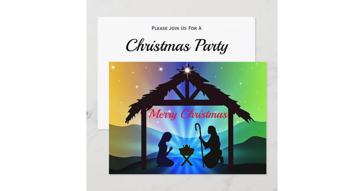 Nativity Manger Christmas Graphic Invitation | Zazzle
