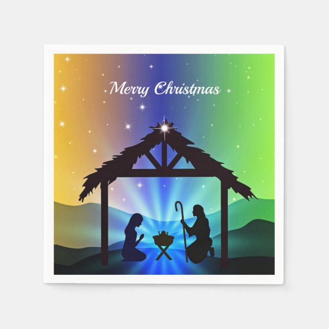 Nativity Manger Christmas Graphic Napkins (Front)
