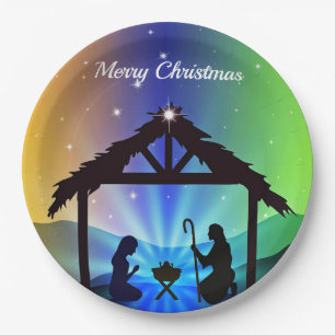 Nativity Manger Christmas Graphic Paper Plates