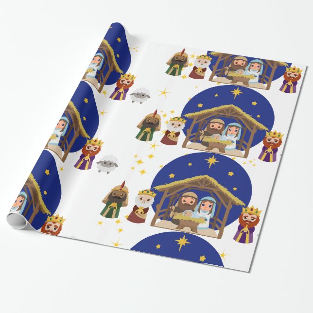 Nativity Manger  Wrapping Paper (Unrolled)