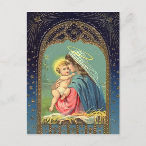 Nativity Mary Holding The Baby Jesus Postcard