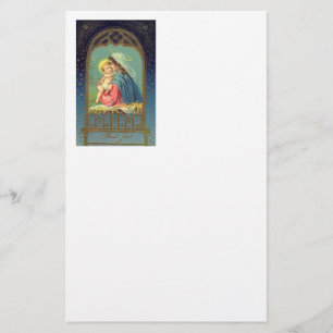 Nativity Mary Holding The Baby Jesus Stationery