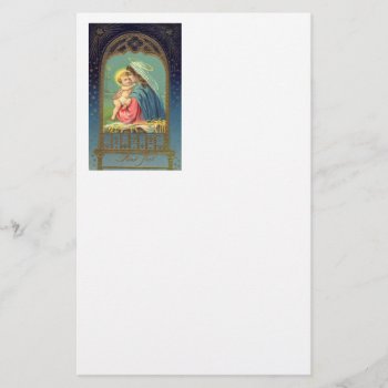 Nativity Mary Holding The Baby Jesus Stationery by justcrosses at Zazzle