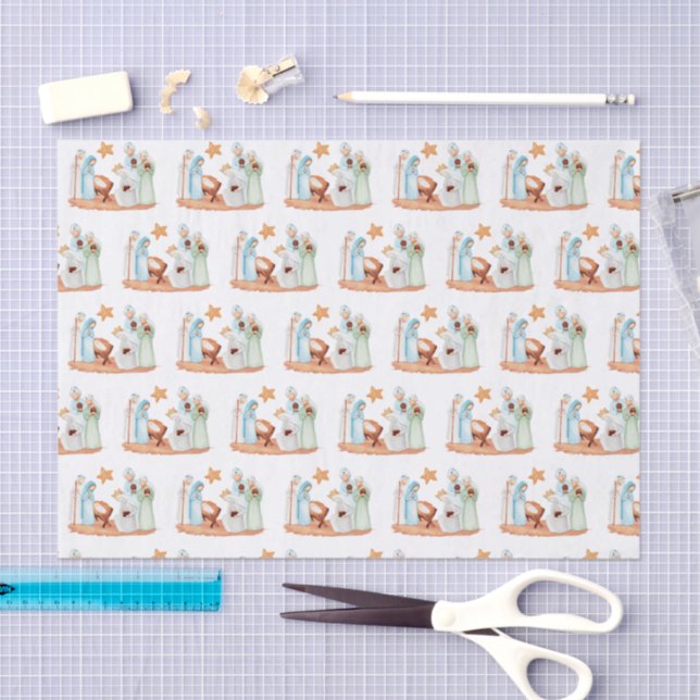 Nativity Mary Joseph Jesus 3 Kings Christmas Tissue Paper (Craft)