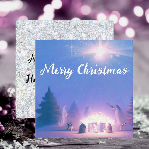 Nativity Merry Christmas  a Happy New Year Note Card