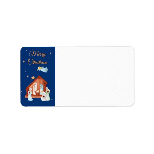 Nativity Merry Christmas Label