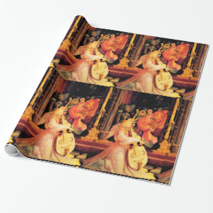 NATIVITY,MUSIC MAKING ANGELS - MAGIC OF CHRISTMAS WRAPPING PAPER