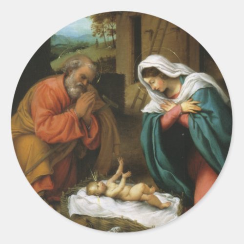 Nativity of Christ Classic Round Sticker