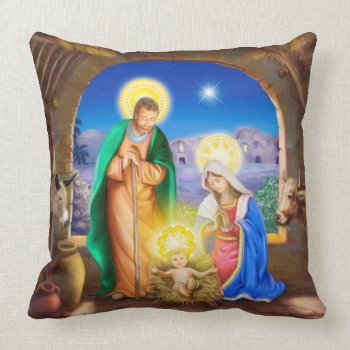 Nativity Of Christ Pillow by patrickhoenderkamp at Zazzle
