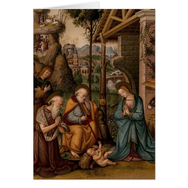 Nativity of Christ Virgin Mary St. Joseph Cards (Front)