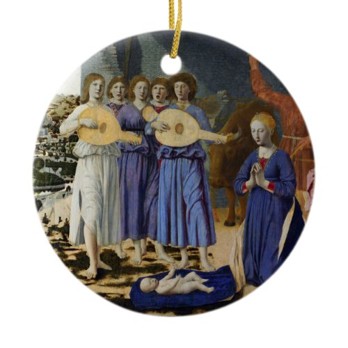 NATIVITY OF JESUS, ANGELS by PIERO DELLA FRANCESCA Ceramic Ornament