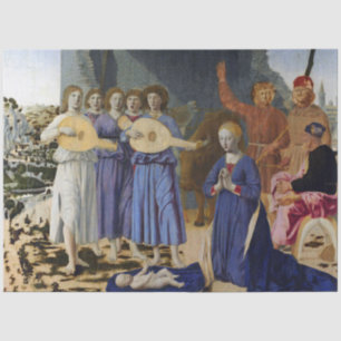 NATIVITY OF JESUS, ANGELS by PIERO DELLA FRANCESCA Tissue Paper