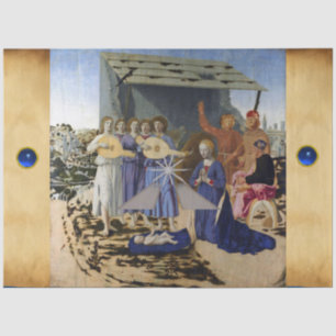 NATIVITY OF JESUS, ANGELS by PIERO DELLA FRANCESCA Tissue Paper