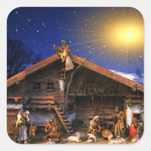 Nativity of Jesus Christ Square Sticker