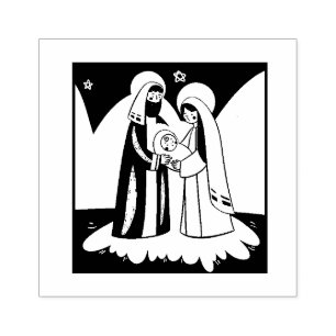 Nativity of Jesus Religious Christian Holy Family Rubber Stamp