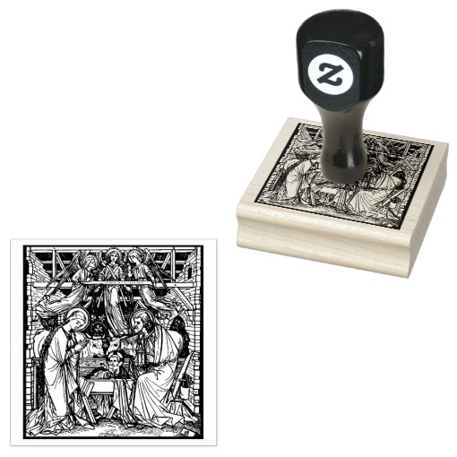 Nativity of Jesus Religious Christian Holy Family Rubber Stamp | Zazzle