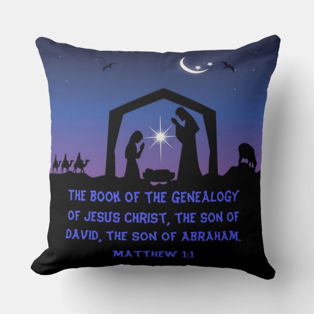 Nativity of Jesus Throw Pillow (Front)