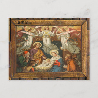 NATIVITY OF JESUSCHRIST WOOD FRAME 20 CUSTOMIZABL POSTCARD