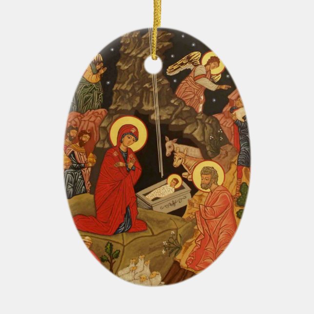 Nativity of Our Lord and Savior Jesus Christ Ceramic Ornament (Front)