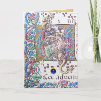 NATIVITY Old Irish Christmas Blessing Parchment Holiday Card