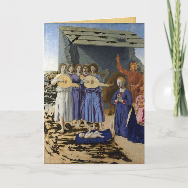 NATIVITY Old Irish Christmas Blessing Parchment  Holiday Card (Front)