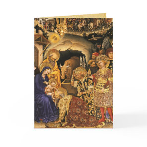 NATIVITY Old Irish Christmas Blessing Parchment  Holiday Card