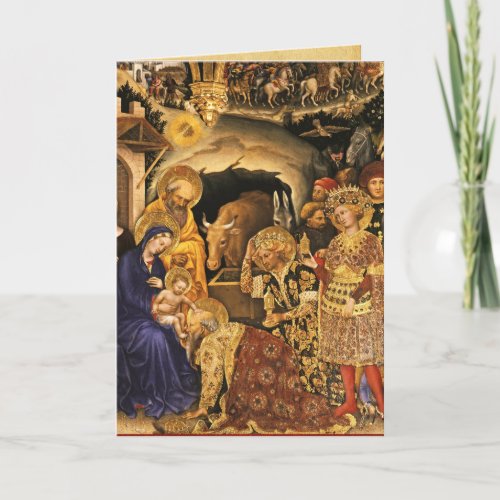 NATIVITY Old Irish Christmas Blessing Parchment  Holiday Card