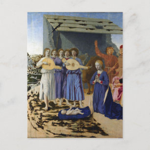 NATIVITY Old Irish Christmas Blessing Parchment  Holiday Postcard