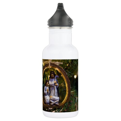 Nativity Ornament Bible Verse Water Bottle