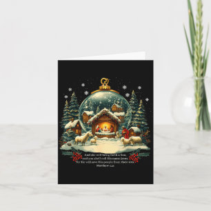 Nativity Ornament Christmas Scene Matthew 1_21 Card
