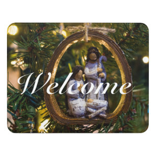 Nativity Ornament Welcome Door Sign