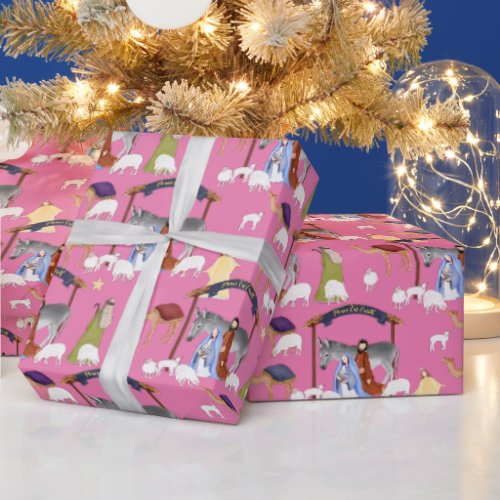 Nativity Paper In Pink