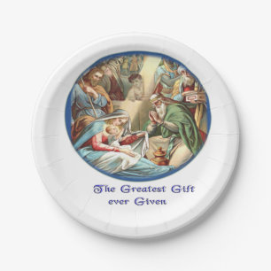 nativity paper plates